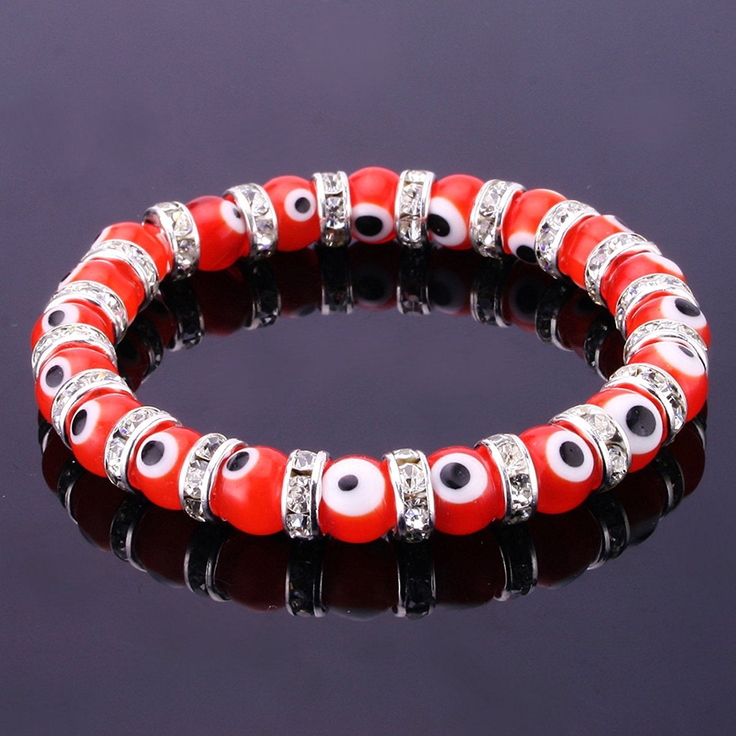 Wholesale Devil Eye Crystal Glass Beads Bracelet